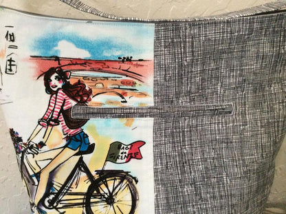 Bonnie Bucket Bag Sewing Pattern cyclist fabric