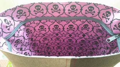 Bonnie Bucket Bag Sewing Pattern skull fabric
