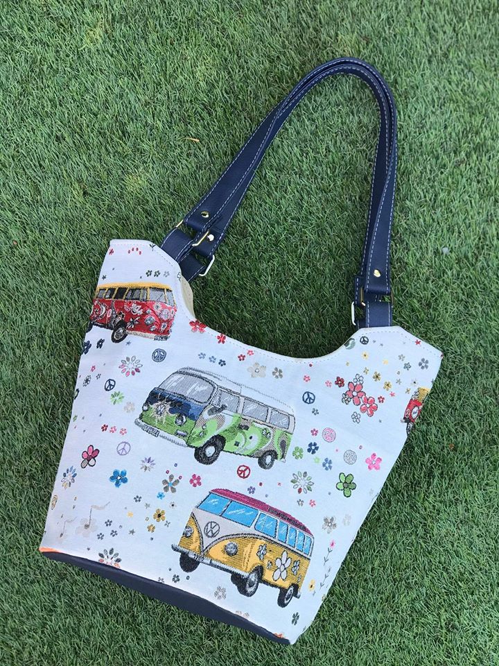 Bucket Tote PDF Sewing Pattern Camper van material 