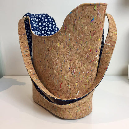 Bucket Tote PDF Sewing Pattern Cork side view 