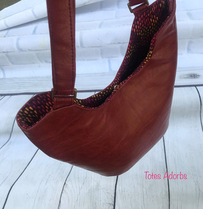 Bucket Tote PDF Sewing Pattern rainbow interior 