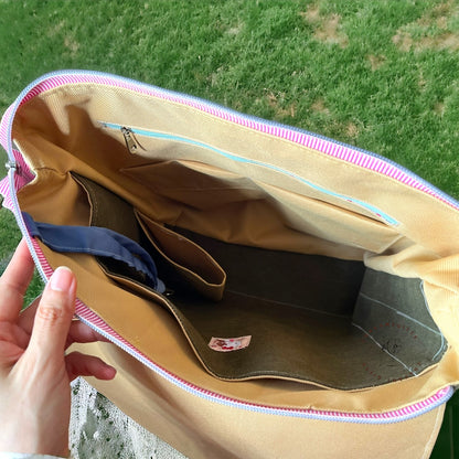 Buddy Backpack PDF Sewing Pattern made by  Gladys top zip view