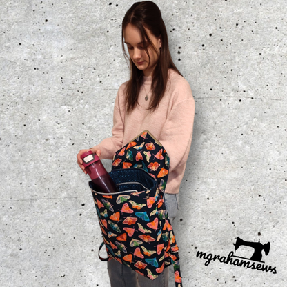 Buddy Backpack PDF Sewing Pattern made by Michelle Graham flap open