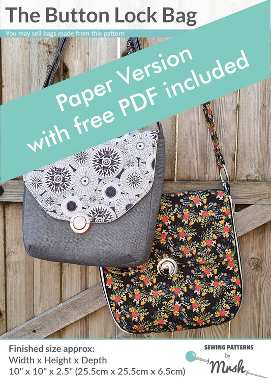 Button Lock Bag Paper Sewing Pattern front cover