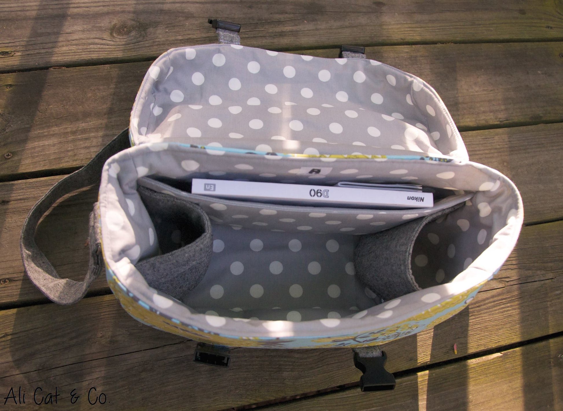  Camille Camera Bag Sewing Pattern  made by Brianne Matlage interior view