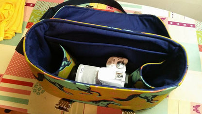  Camille Camera Bag Sewing Pattern  made by Jennifer Greene interior
