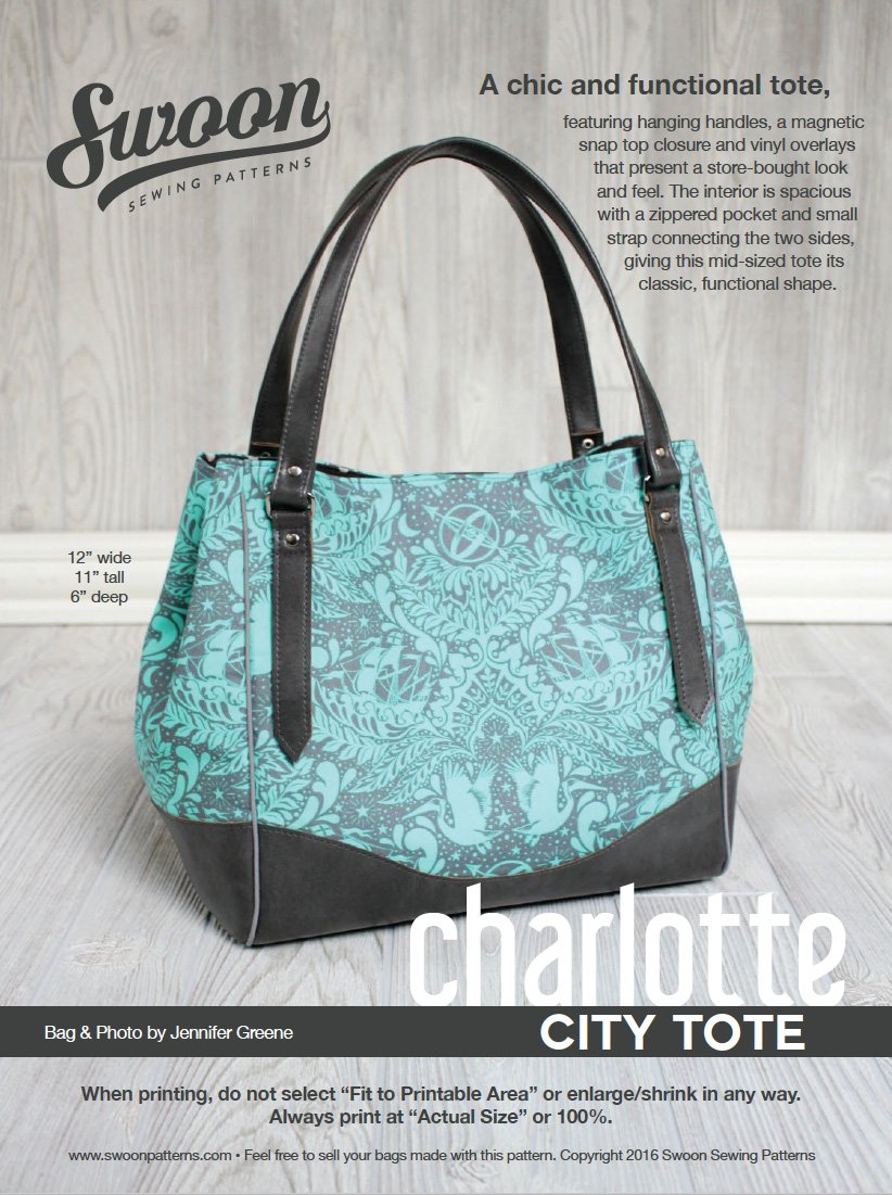 Charlotte City Tote Sewing pattern front cover