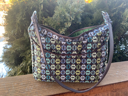 Classic Handbag PDF Sewing Pattern made by Angela Sherwood front view