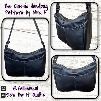 Classic Handbag PDF Sewing Pattern made by Fallon Caldwell various views 