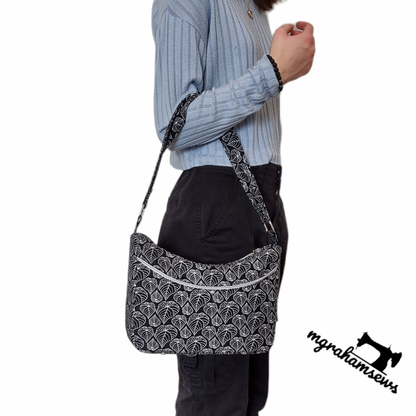 Classic Handbag PDF Sewing Pattern made by Michelle Graham being worn 