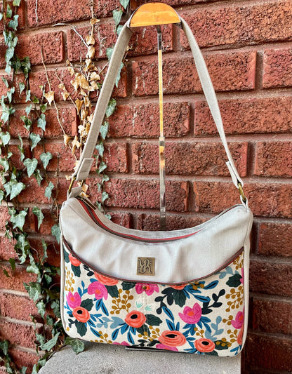 Classic Handbag PDF Sewing Pattern made by Renata Knox front view and strap