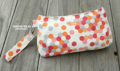  Coraline Clutch Sewing pattern  made by Diedel Bug Handmade geometric fabric