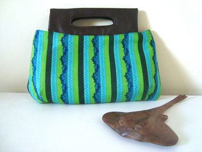  Coraline Clutch Sewing pattern  striped fabric