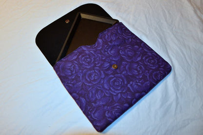 Dakota Tablet Clutch sewing pattern  purple floral fabric