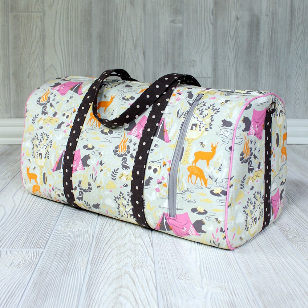 Dallas Vintage Duffel sewing pattern  made by Jennifer Greene deer fabric