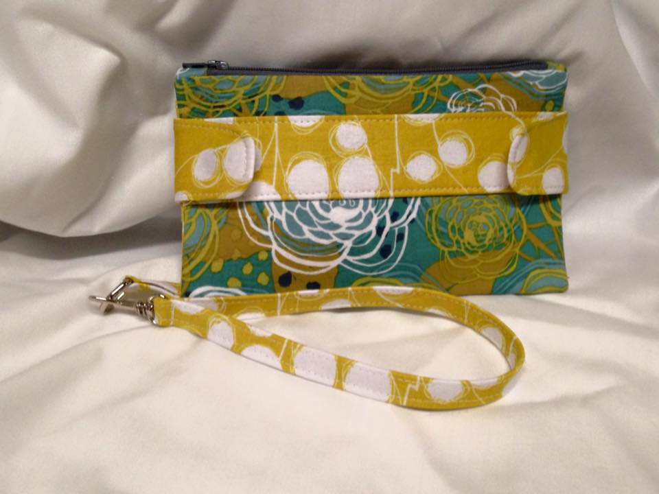  Della Wallet Clutch sewing pattern made by Darcie Griffin with handle