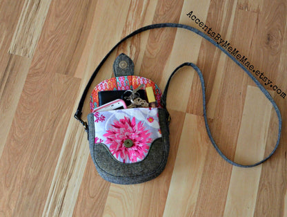 Dollie Mini Crossbody Sewing Pattern  made by Justina McBride open view