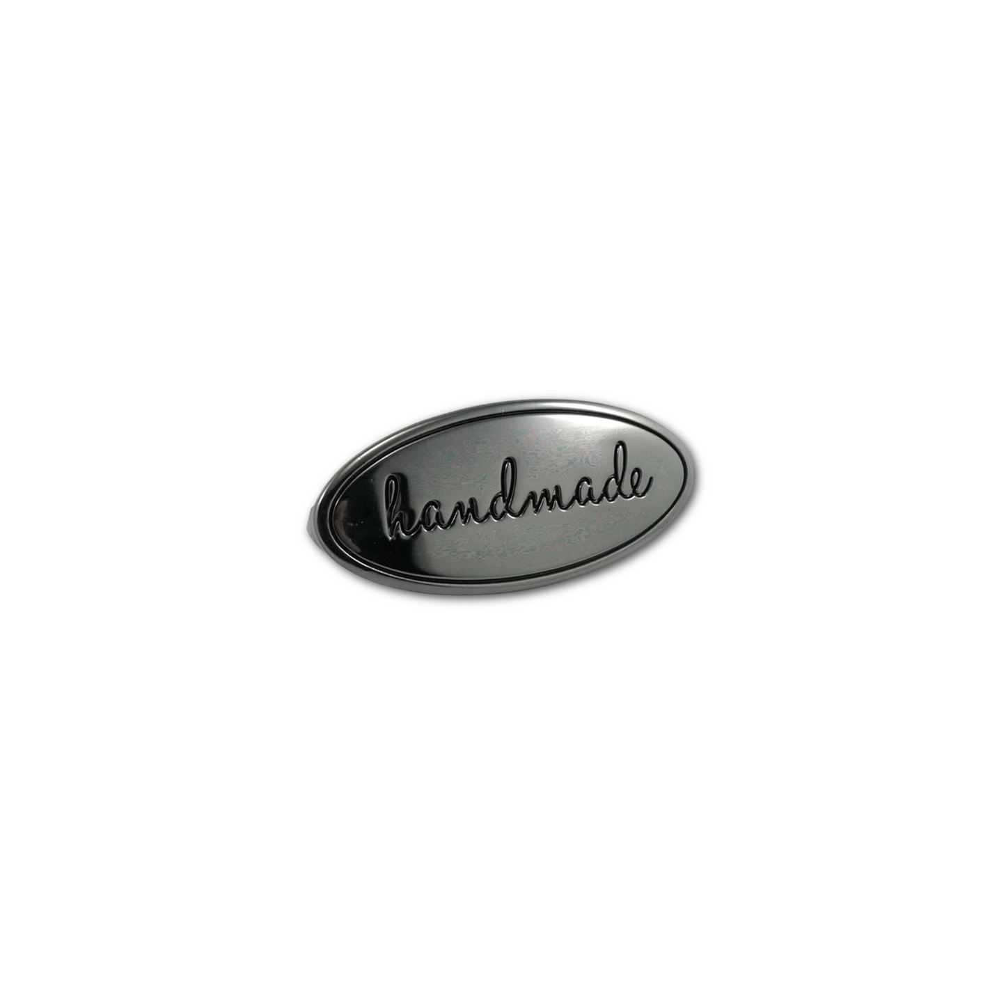 Metal bag label - Oval (Gunmetal, Rainbow)