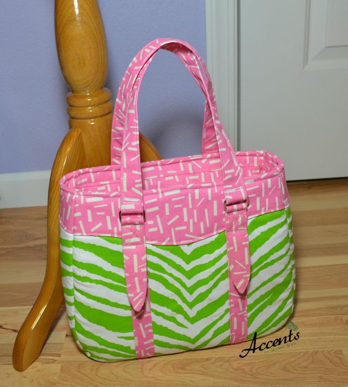 Evelyn Handbag & Market Tote Sewing Pattern contrast fabric