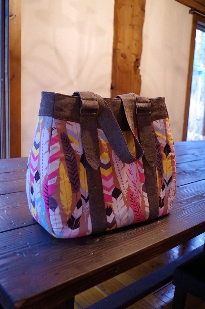 Evelyn Handbag & Market Tote Sewing Pattern contrast strap