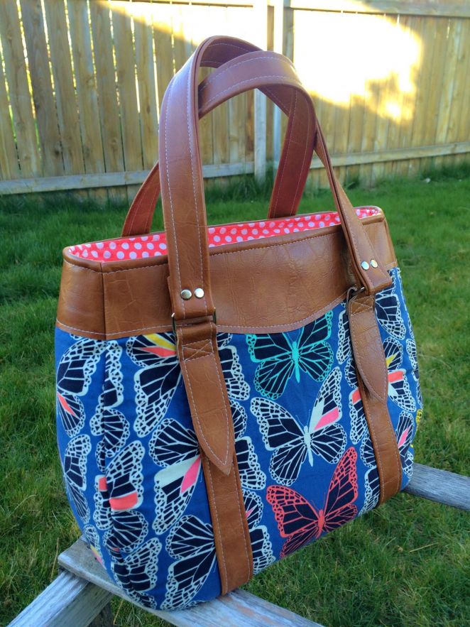 Evelyn Handbag & Market Tote Sewing Pattern made by Jessica Daley butterflies