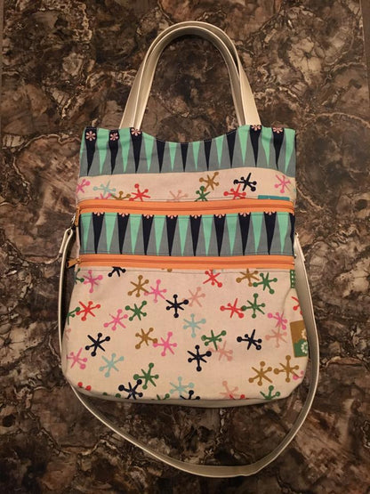 Expedition Tote Sewing pattern   made by Brianne Matlage with shoulder strap 