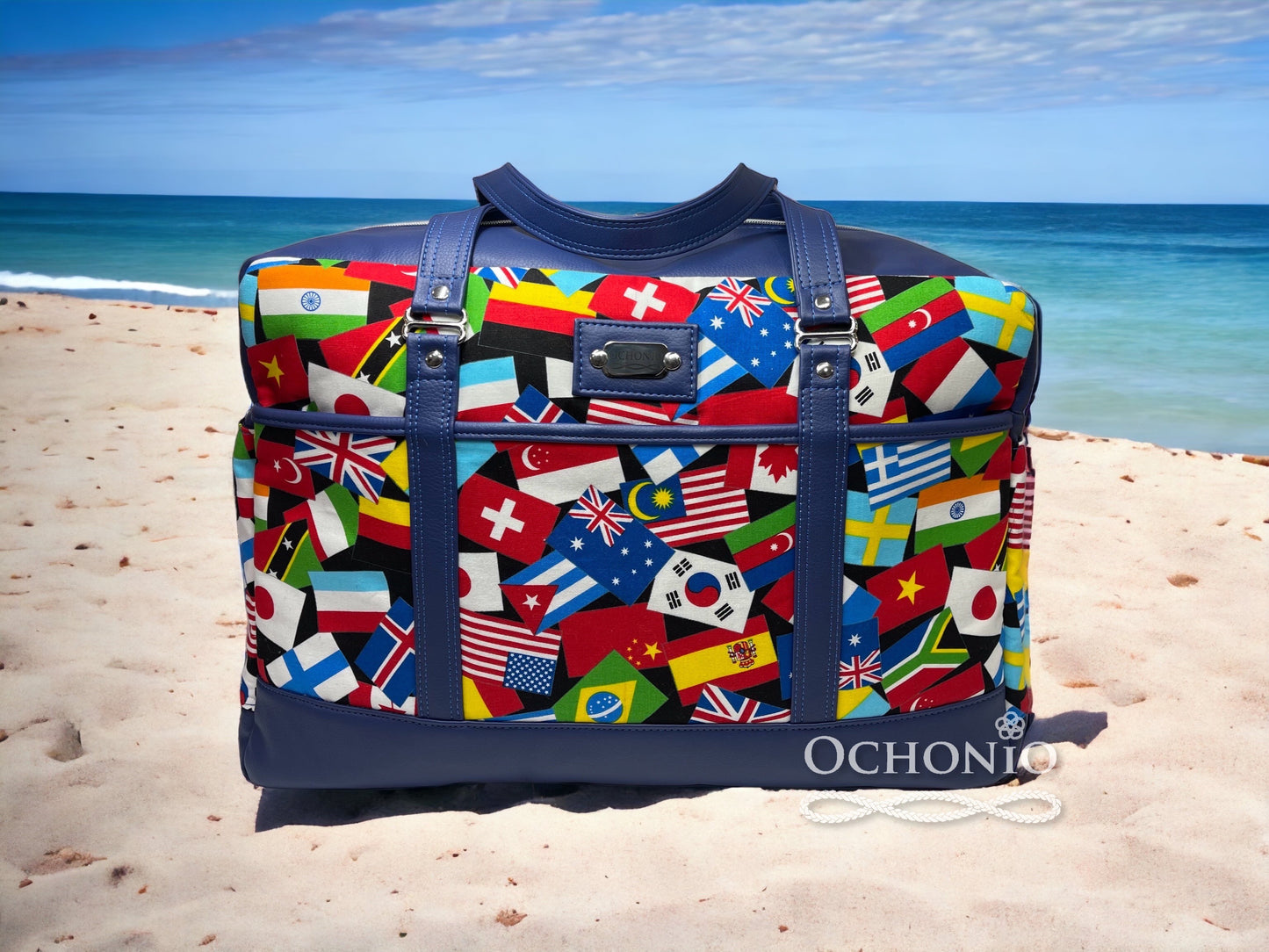 Getaway Bag Paper Sewing Pattern  made by Jayne Ng beach background