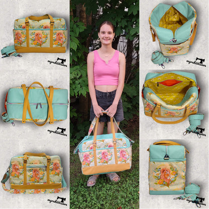 Getaway Bag Paper Sewing Pattern  made by MIchelle Graham Various views