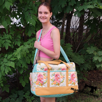 Getaway Bag Paper Sewing Pattern  made by Michelle Graham (Model)