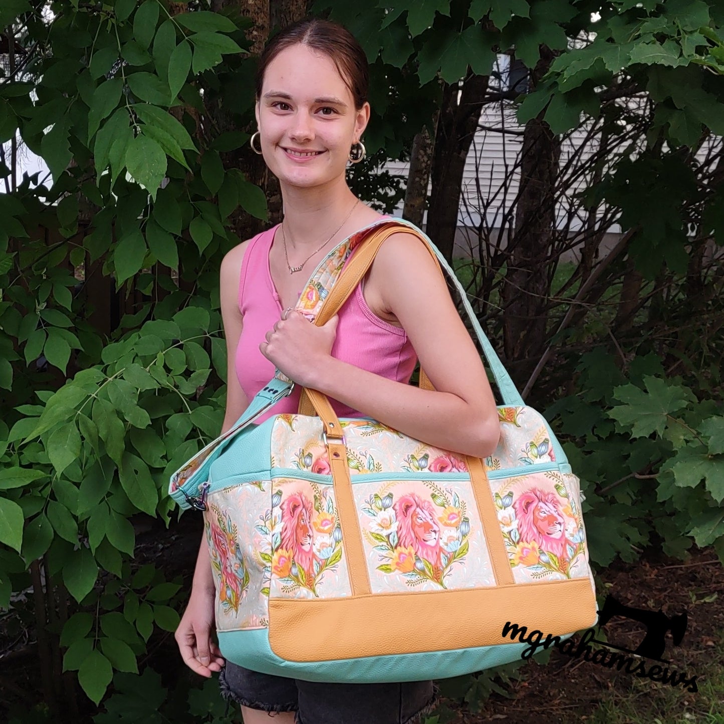 Getaway Bag Paper Sewing Pattern  made by Michelle Graham modelled