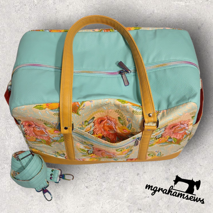 Getaway Bag Paper Sewing Pattern  made by Michelle Graham with strap