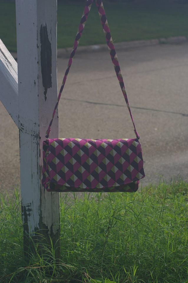 Glenda Convertible Clutch sewing pattern  geometric fabric