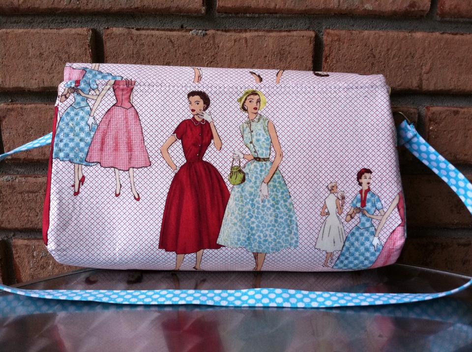 Glenda Convertible Clutch sewing pattern  ladies fabric rear view