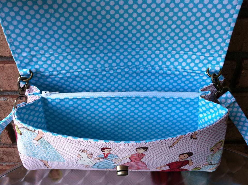 Glenda Convertible Clutch sewing pattern  patterned fabric made by Glenda