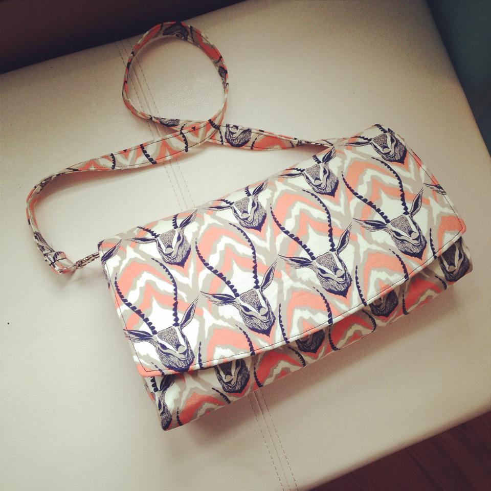 Glenda Convertible Clutch sewing pattern  stag head pattern 