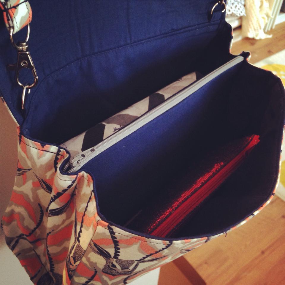 Glenda Convertible Clutch sewing pattern  stag head pattern plain interior