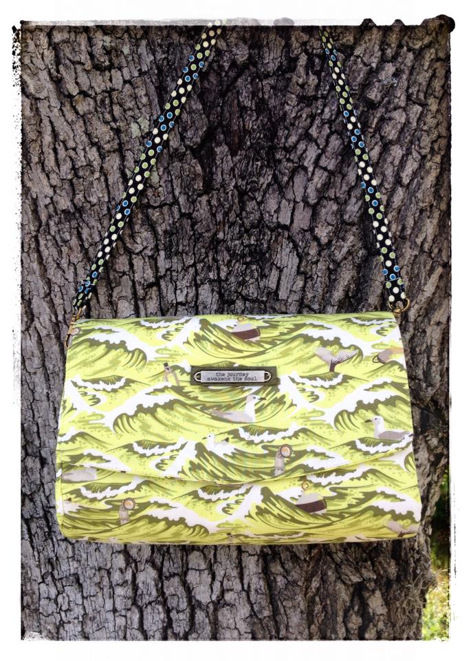 Glenda Convertible Clutch sewing pattern  yellow fabric