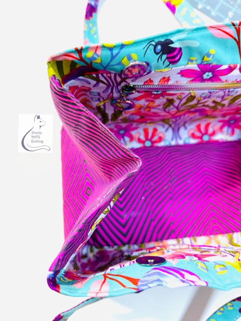 Happy Handbag PDF Sewing Pattern made by Purple Katz Quilting top view