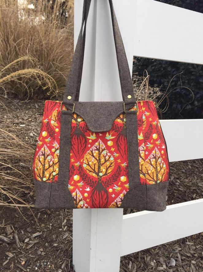 Harriet Expandable Tote Sewing Pattern  made by Courtney Bush