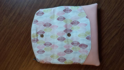 Heidi Foldover Clutch & Wristlet Sewing Pattern  made by Sandra Butler Sawyer leaf fabric 