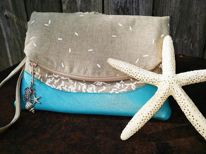 Heidi Foldover Clutch & Wristlet Sewing Pattern  made by Trish Hanson ocean view 