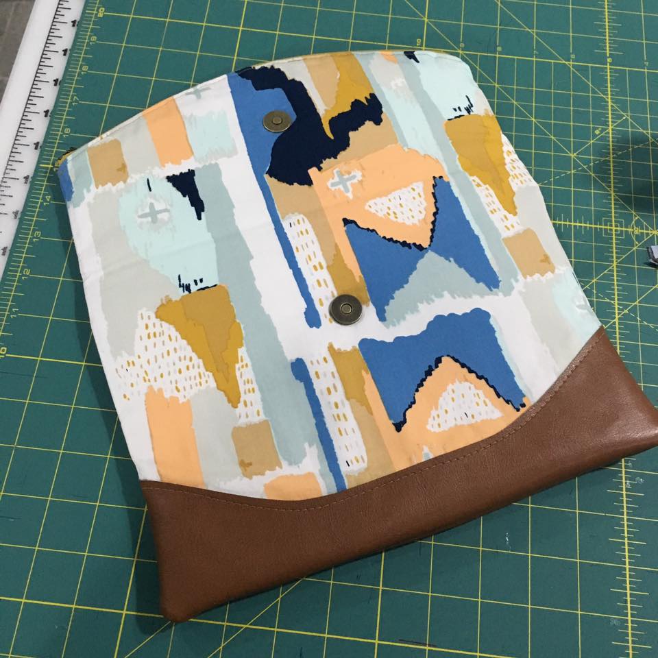 Heidi Foldover Clutch & Wristlet Sewing Pattern  open view 
