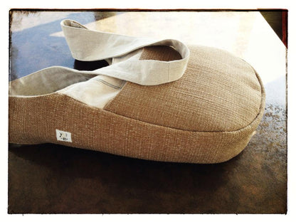 India Hobo Bag sewing pattern beige fabric