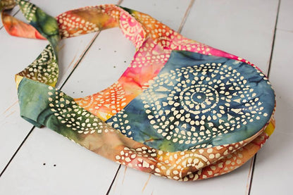 India Hobo Bag sewing pattern colourful fabric