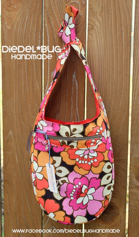 India Hobo Bag sewing pattern floral fabric