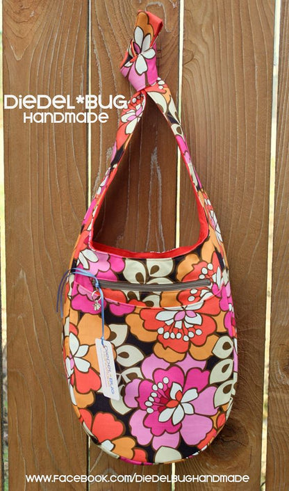 India Hobo Bag sewing pattern floral fabric