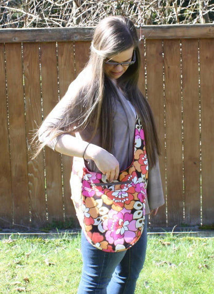 India Hobo Bag sewing pattern modelled