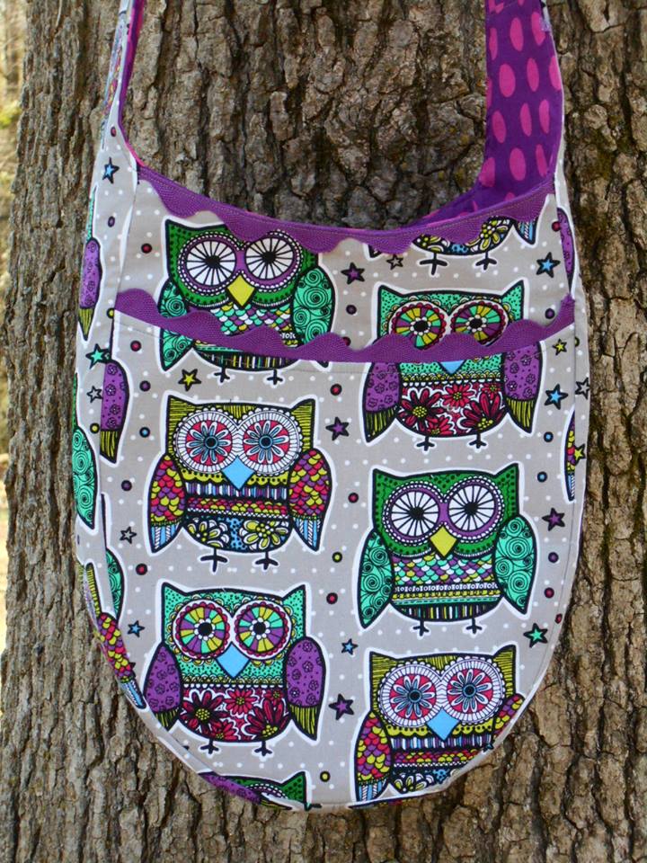 India Hobo Bag sewing pattern owls