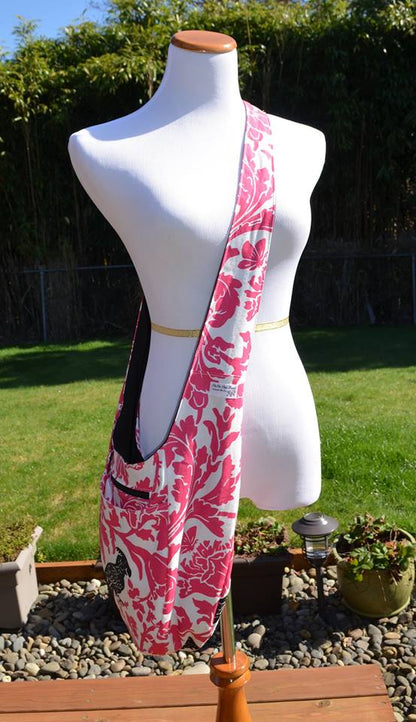 India Hobo Bag sewing pattern pink fabric