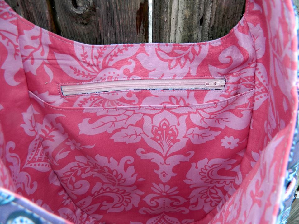 India Hobo Bag sewing pattern zipper view